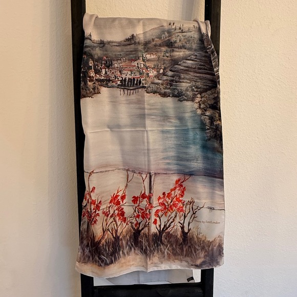 Douro by EastLondon Accessories - Douro East London Scarf Watercolor Landscape Art Shawl Wrap Travel‎